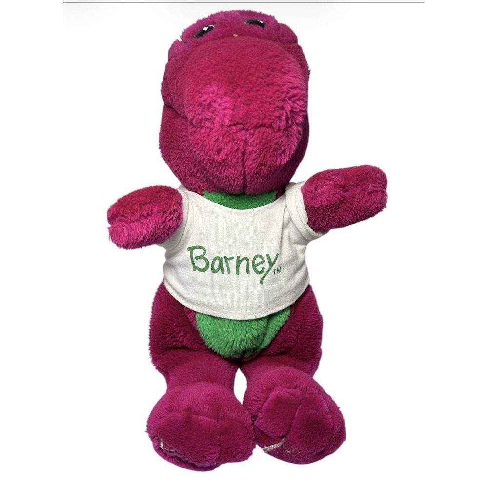 Vintage 1992 Barney The Purple Dinosaur Plush With Tshirt Stuffed Animal